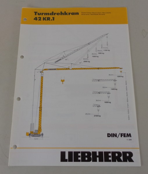 Datenblatt / Technische Beschreibung Liebherr Turmdrehkran 42 KR.1 von 04/2005