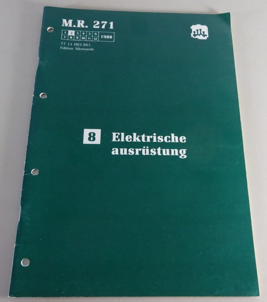 Werkstatthandbuch Renault Espace Elektrik | M.R. 271 | Stand 02/1988
