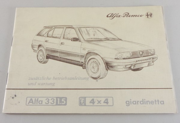 Nachtrag Betriebsanleitung Alfa Romeo 33 Giardinetta 4x4 von 07/1984