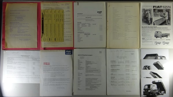 Verkäufer-Unterlagen / Verkaufshandbuch Fiat 625 LKW Stand 1968