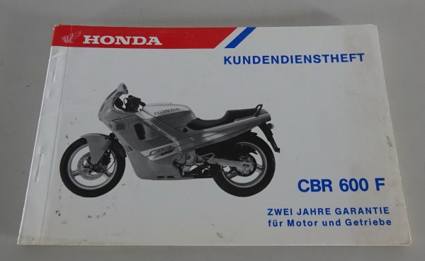 Scheckheft / Kundendienstheft Honda CBR 600 F von 9/1987