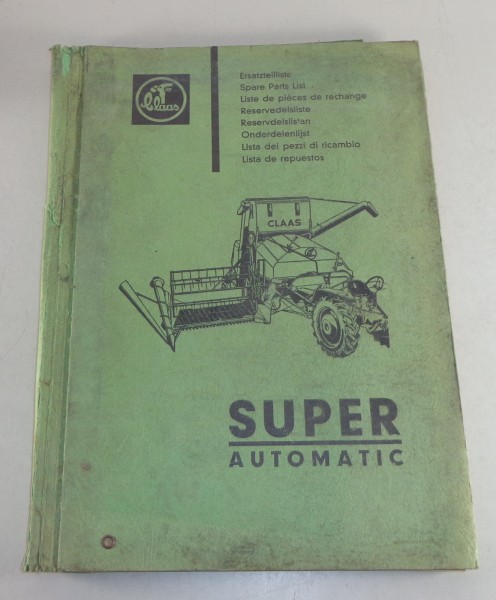 Teilekatalog Claas Super Automatic Mähdrescher Stand 01/1966