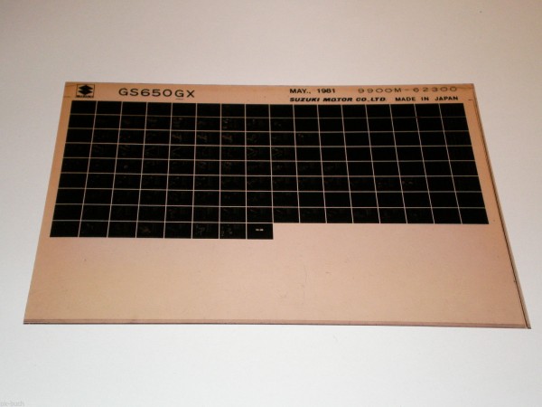 Microfich Ersatzteilkatalog Suzuki GS 650 Stand 05/1981