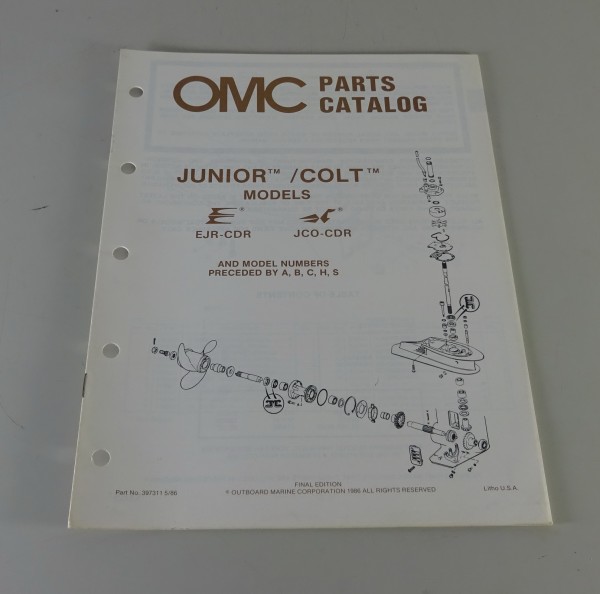 Teilekatalog Johnson Evinrude Outboards Junior / Colt Models Stand 5/1986