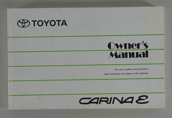 Owners Manual / Handbook Toyota Carina E Typ T19 from 1993
