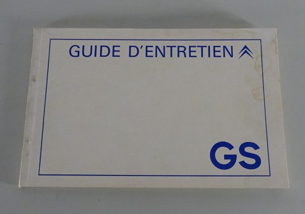 Scheckheft / Guide d´Entretien blanko Citroen GS auf französisch Stand 09/1970