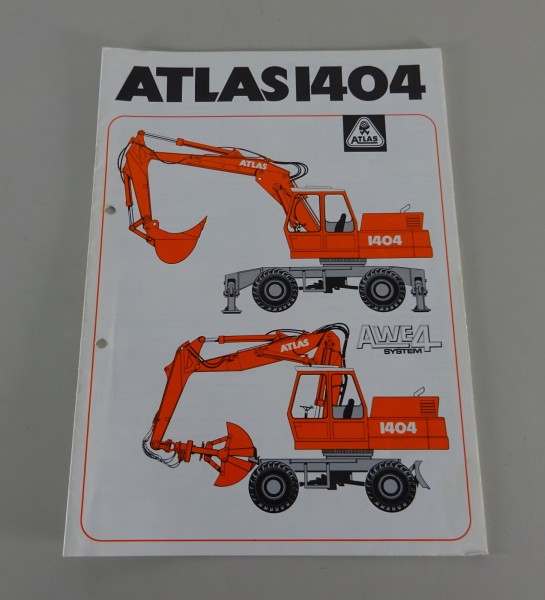 Prospekt / Broschüre Atlas Radbagger 1404 Stand 01/1988