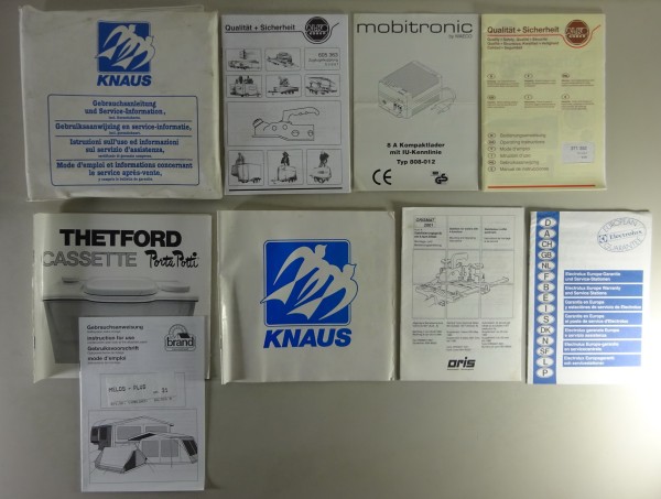 Bordmappe + Betriebsanleitung Wohnwagen Knaus Azur, Trend, Südwind, Eurostar ´89