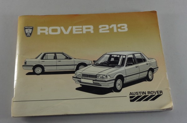 Owner's Manual / Handbook Rover 213 + S + SE Typ XH from 1985