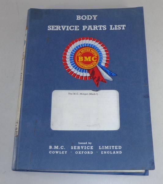 Teilekatalog / Spare Parts List MG Midget Mark I Stand 07/1966