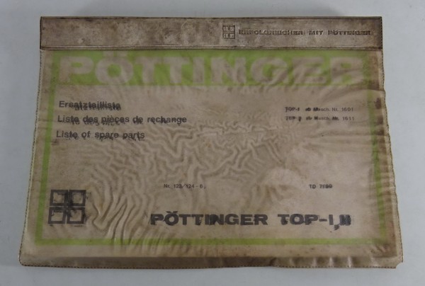 Ersatzteilliste / Teilekatalog Pöttinger Ladewagen TOP - I, II Stand 1980