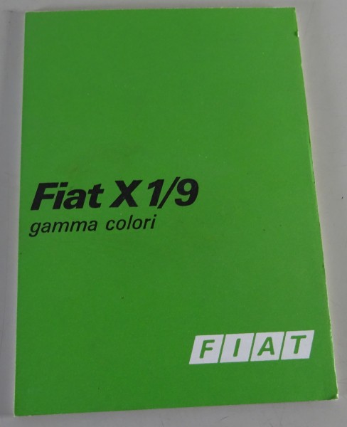 Farbkarte / Prospekt Fiat X1/9 gamma colori