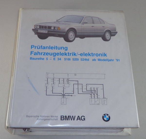 Werkstatthandbuch Elektrik / Schaltpläne BMW 5er E34 Modelljahr 1991
