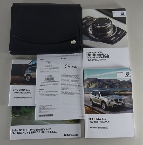 Owner's Manual + Wallet BMW X3 F25 X3 xDrive20i 28i 35i 20d 30d 35d from 06/2012