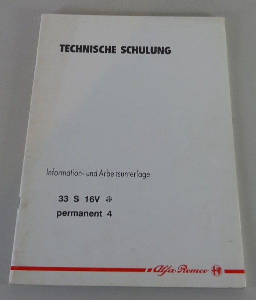 Schulungsunterlage Alfa Romeo 33 S 16V Q4 permanenter Allradantrieb