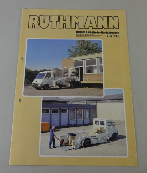 Prospekt / Broschüre Ruthmann Niederflurhubwagen HR 743 Stand 10/1986
