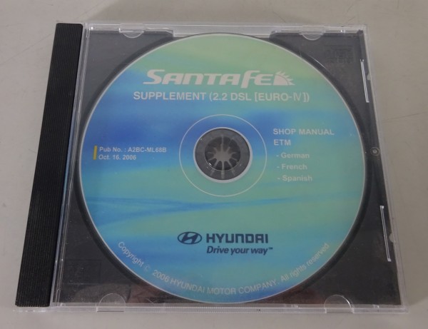 Werkstatthandbuch Nachtrag auf CD Hyundai Santa Fe 2. Generation Typ CM von 2006
