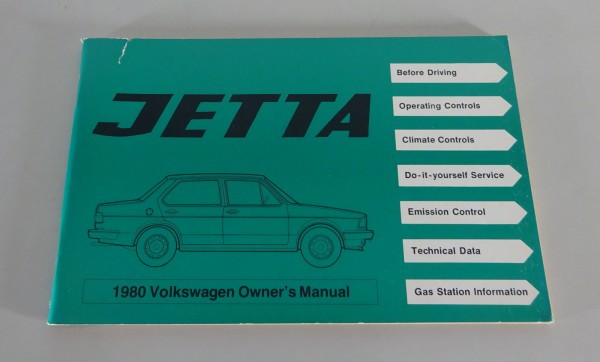 Owner´s Manual / Handbook VW Jetta I / 1 USA / Canada 1980 Model from 01/1980