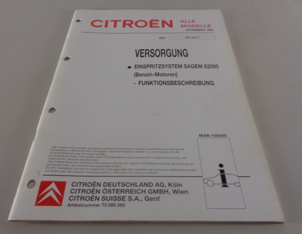 Werkstatthandbuch Citroen Versorgung Einspritzsystem SAGEM S 2000 Stand 11/1999