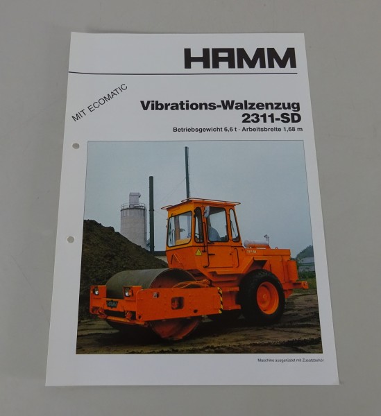 Prospektblatt / Broschüre HAMM Vibrations-Walzenzug 2311-SD Stand 08/1987