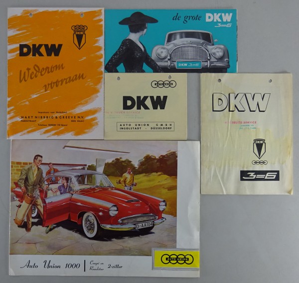 Prospekte Auto Union DKW 3=6 / Auto Union 1000 Sp Stand 1959