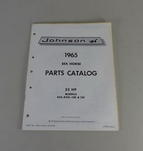 Teilekatalog OMC Johnson Outboards 33 PS Models von '65