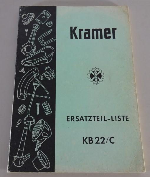 Teilekatalog / Ersatzteilliste Kramer KB 22/C Traktor / Trecker Stand 09/1952