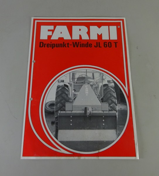 Prospektblatt / Broschüre FARMI Dreipunkt-Winde JL 60 T
