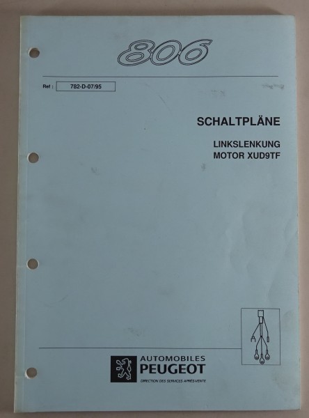 Werkstatthandbuch Peugeot 806 Schaltpläne | Motor XUD9TF Linkslenkung Mj.1995