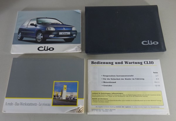 Bordmappe + Betriebsanleitung Renault Clio Stand 1996