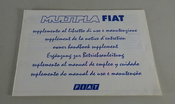 Beilage zur Betriebsanleitung Fiat Multipla Stand 12/1998