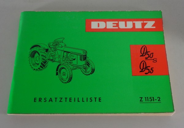 Teilekatalog / Ersatzteilliste Deutz Diesel Schlepper D 50 s / D 55 von 11/1964