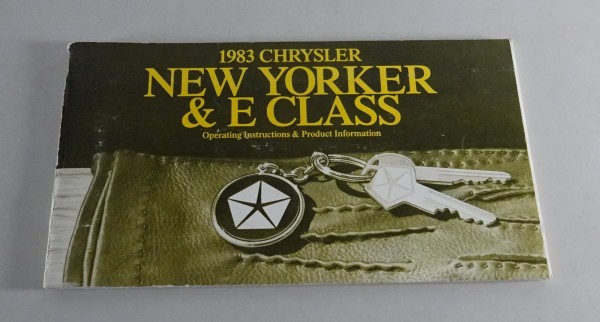 Owner´s Manual / Handbook Chrysler New Yorker / E Class Stand 1983