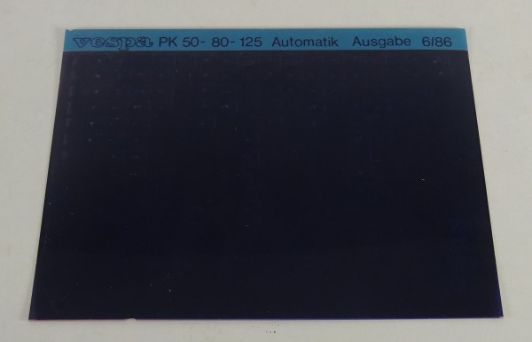 Microfich / Ersatzteilkatalog Vespa PK 50 - 80 - 125 Automatik Stand 06/1986