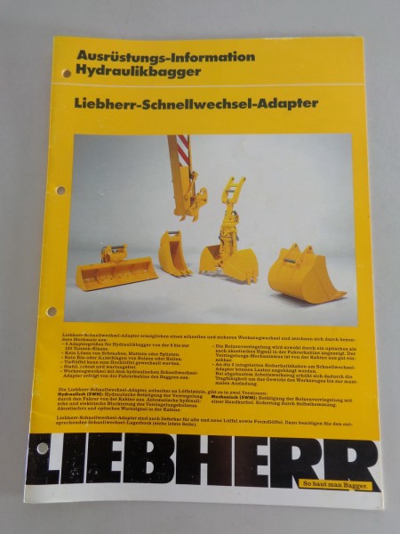 Datenblatt / Ausrüstungs-Information Liebherr Schnellwechsel-Adapter von 09/1996