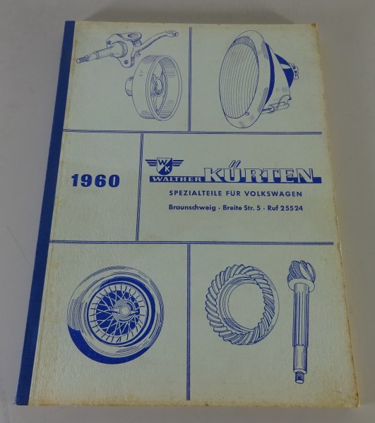 Teilekatalog von Walther Kürten für VW Käfer, T1, Karmann Ghia, etc. Stand 1960