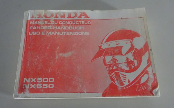 Betriebsanleitung / Handbuch Honda NX 500 / 650 Dominator Stand 1990