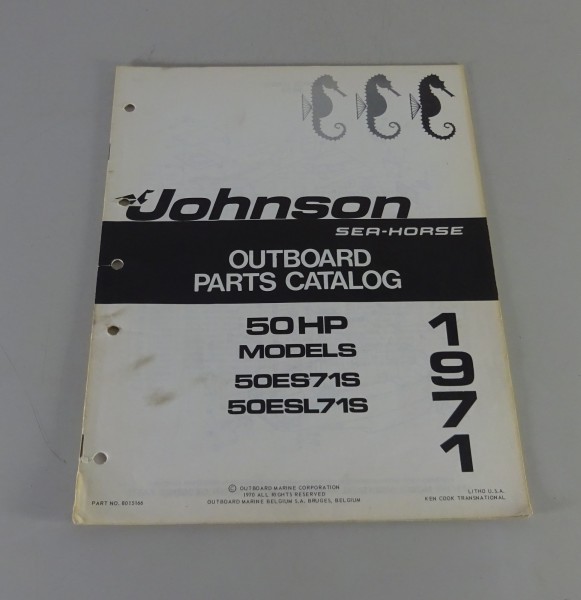 Teilekatalog OMC Johnson Outboards 50 PS Models Stand '1971