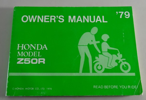 Owner´s Manual / Handbook Honda Monkey Z 50 R Stand 1978