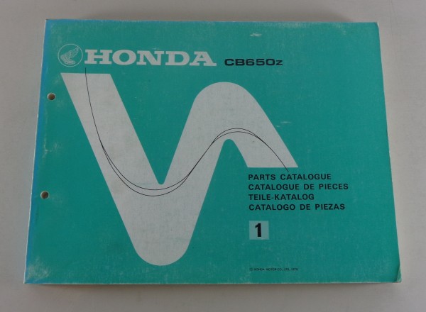 Teilekatalog / Parts Catalog Honda CB 650Z Stand 1978