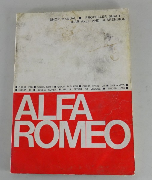 Workshop Manual Alfa Romeo Giulia 1300... rear axle / suspension from 12/1968