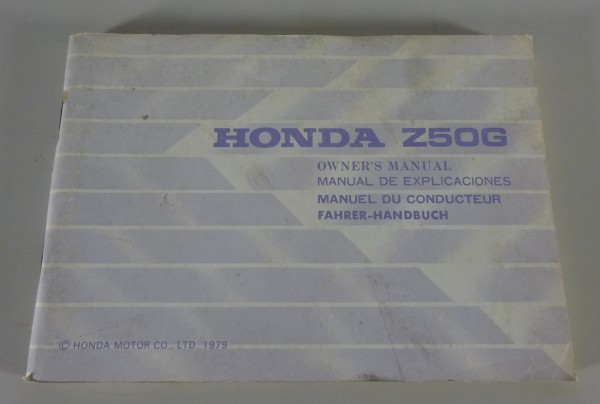 Betriebsanleitung / Handbuch Honda Monkey Z 50 G Stand 1979