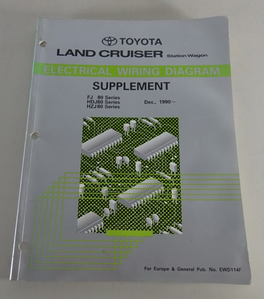 Workshop Manual electrical wiring diagram Toyota Land Cruiser FJ80, etc. 12/1990