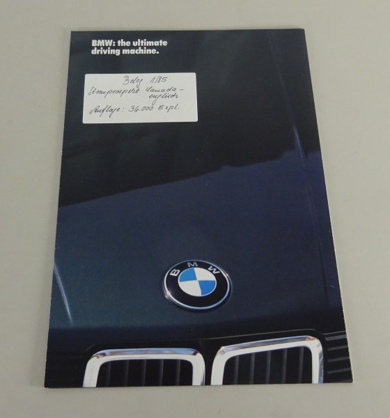 Prospectus / Broschure BMW: the ultimate driving machine from 01/1985