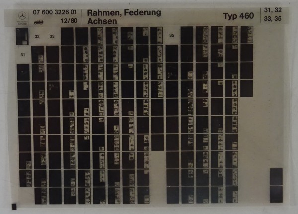 Microfich Werkstatthandbuch Mercedes 240 GD, 300 GD G-Modell W460 OM 616, 617