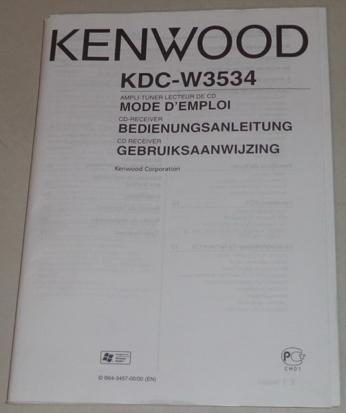 Betriebsanleitung Kenwood Autoradio KDC-W3534 Stand Stand 06/2002