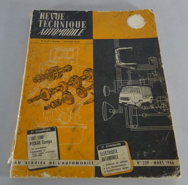 Reparaturanleitung Revue Technique Fiat 100 & Panhard PL 17 Stand 03/1966