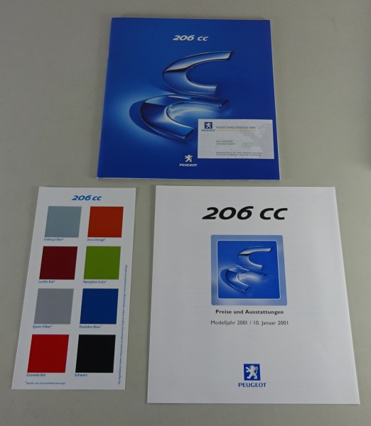 Prospekt mit Preisliste Peugeot 206 Coupé & Cabriolet Stand 2001