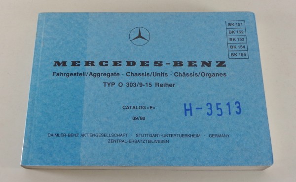 Bildkatalog Mercedes Benz Bus Typ O 303 / 9-15 Reiher von 09/1980