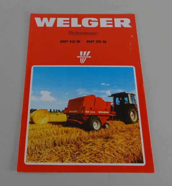 Prospekt / Broschüre Welger Rollpressen RP 12 S / 15 S Stand 09/1990